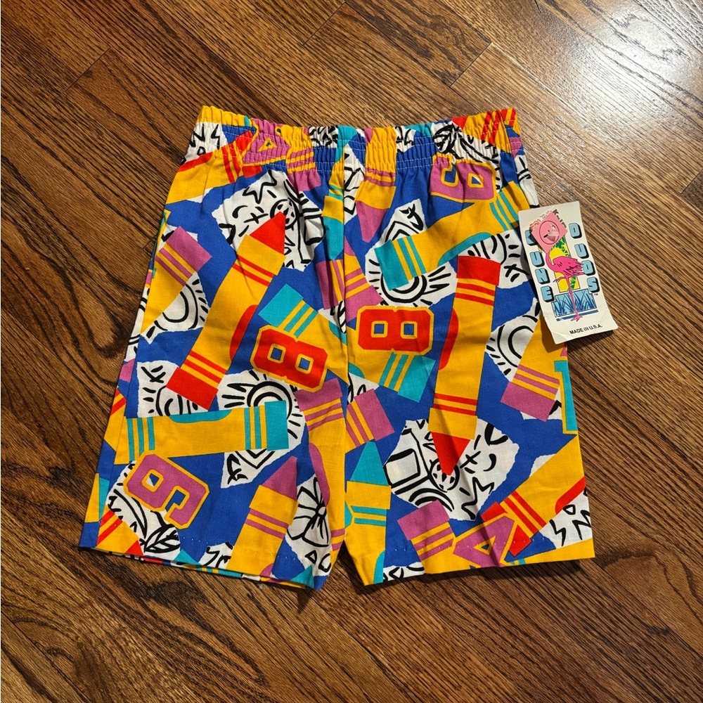 NEW Dune Duds‎ | Made in USA Deadstock Shorts Crayon Number Pattern Sz 7